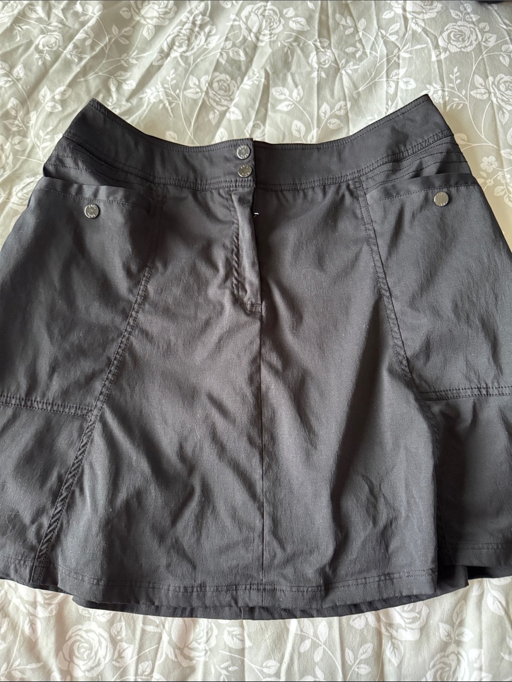 Tail Black Skort with Front Snap Pockets
